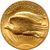 1907 High Relief Saint-Gaudens Gold Double Eagle ($20) Wire Edge OGH Reverse Image