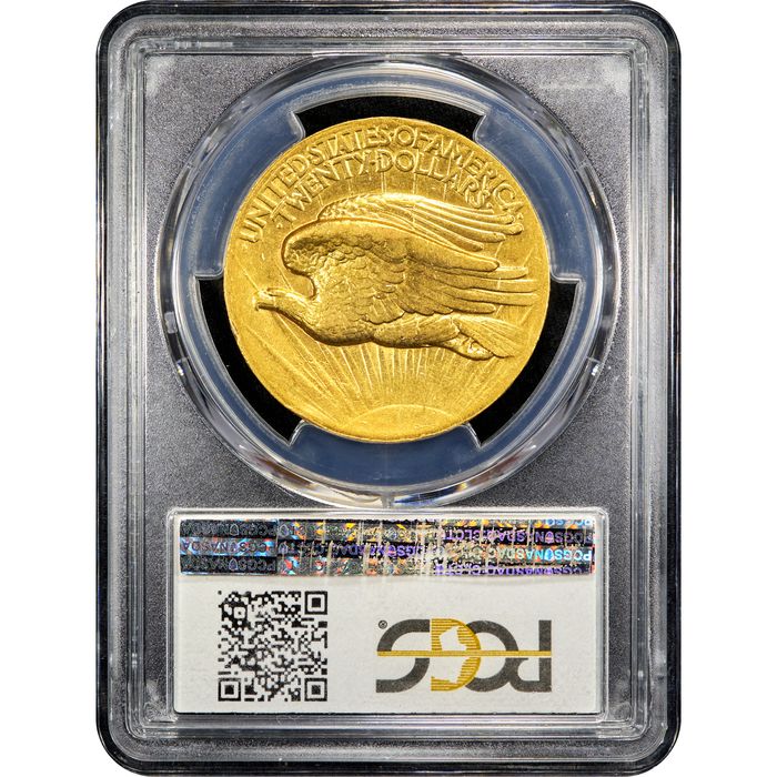1907 High Relief Saint-Gaudens Gold Double Eagle ($20) Wire Edge Reverse Slab Image