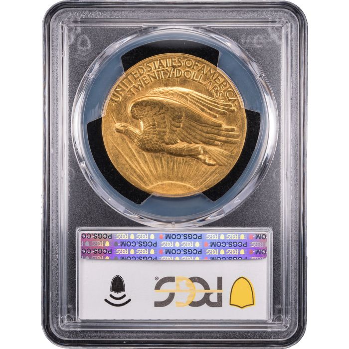 1907 High Relief Saint-Gaudens Gold Double Eagle ($20) Wire Edge Reverse Slab Image