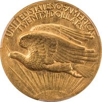 1907 High Relief Saint-Gaudens Gold Double Eagle ($20) Wire Edge Reverse Image