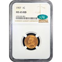 1907 Indian Cent (1c) Obverse Slab Image
