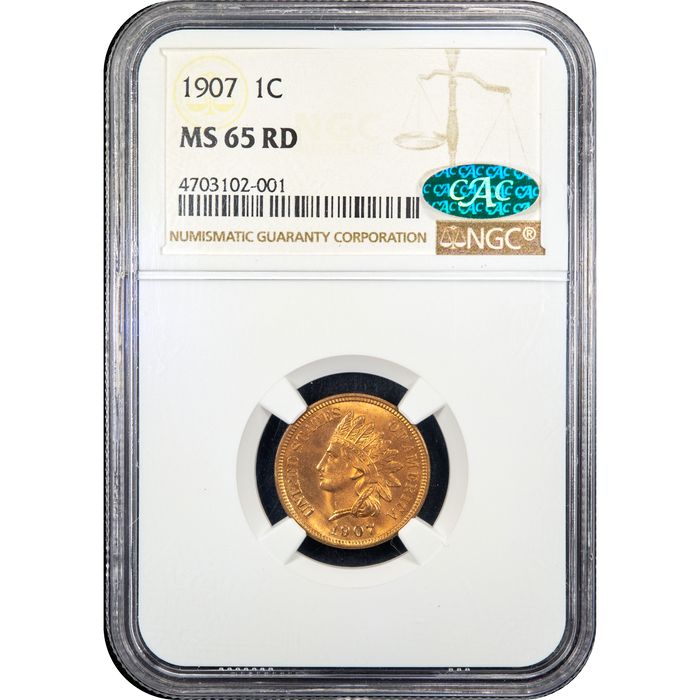 1907 Indian Cent (1c) Obverse Slab Image
