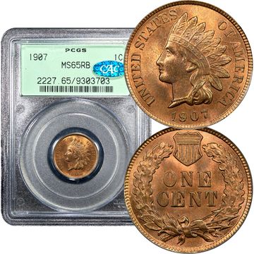 1907 Indian Cent (1c) OGH Composite Image