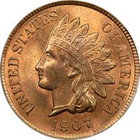 1907 Indian Cent (1c) OGH Photo 3