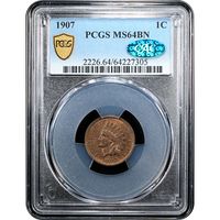 1907 Indian Cent (1c) Obverse Slab Image