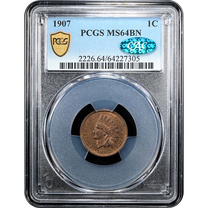 1907 Indian Cent (1c) Obverse Slab Image