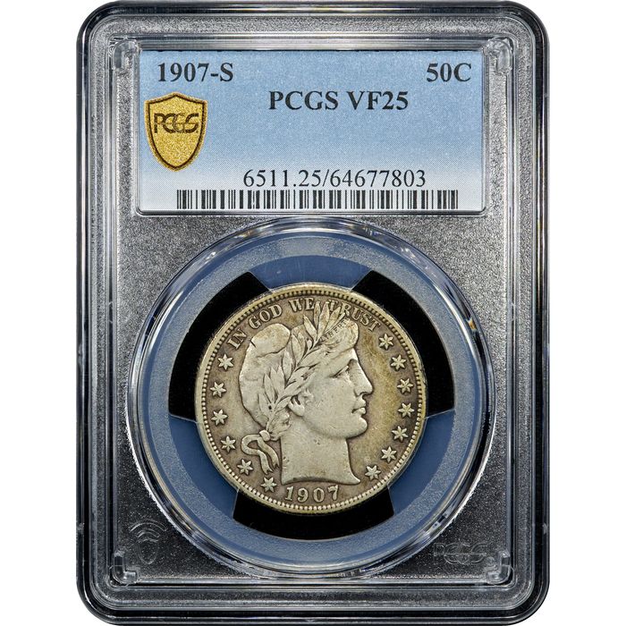 1907-S Barber Half Dollar (50c) Obverse Slab Image