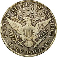 1907-S Barber Half Dollar (50c) Reverse Image