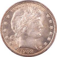 1908-D Barber Quarter (25c) Photo 3