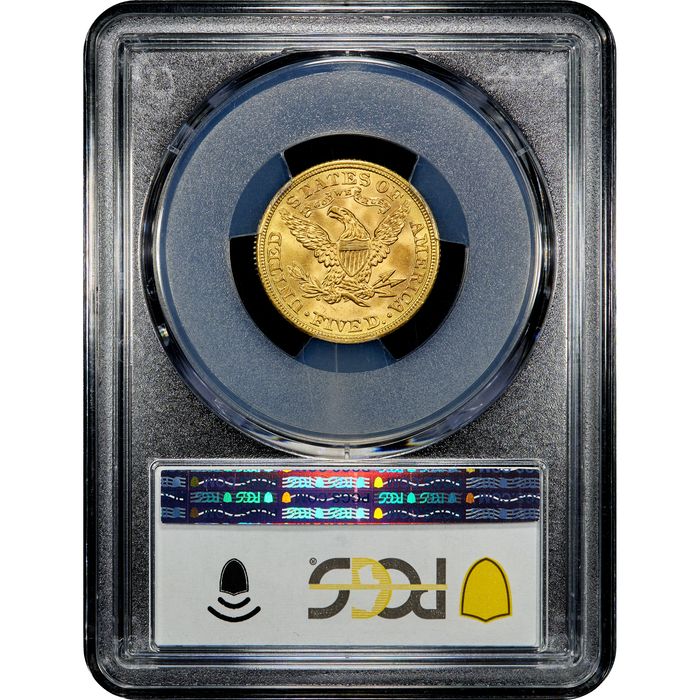 1908 Liberty Gold Half Eagle ($5) Reverse Slab Image