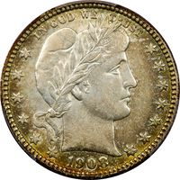 1908-O Barber Quarter (25c) Photo 3