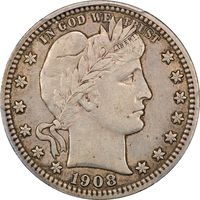 1908-S Barber Quarter (25c) Obverse Image
