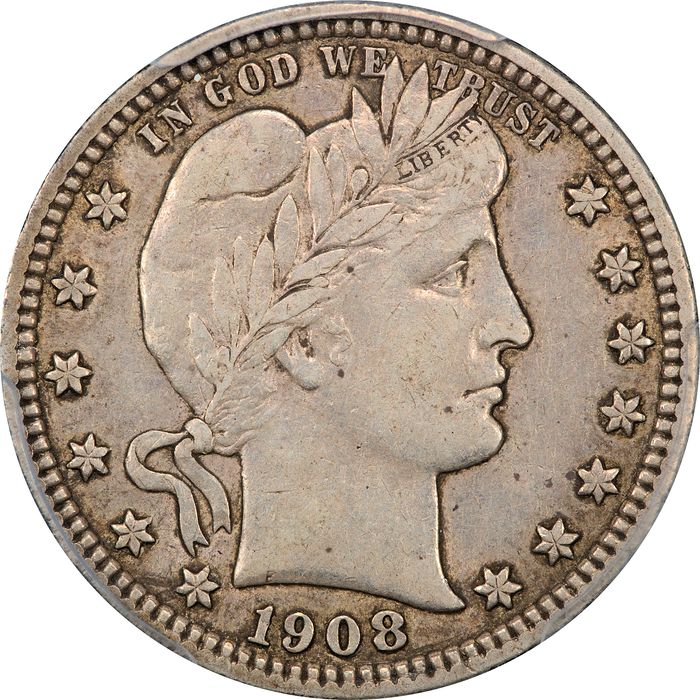 1908-S Barber Quarter (25c) Obverse Image