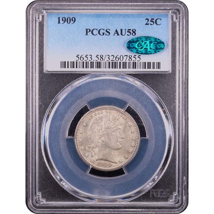 1909 Barber Quarter (25c) Obverse Slab Image