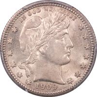1909 Barber Quarter (25c) Obverse Image