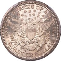 1909 Barber Quarter (25c) Reverse Image