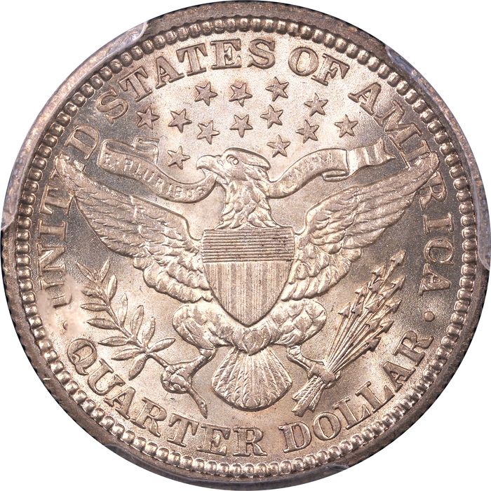 1909 Barber Quarter (25c) Reverse Image