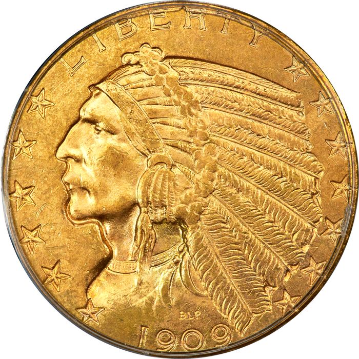 1909-D Indian Gold Half Eagle ($5) OGH Photo 3