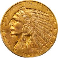 1909-D Indian Gold Half Eagle ($5) OGH Obverse Image