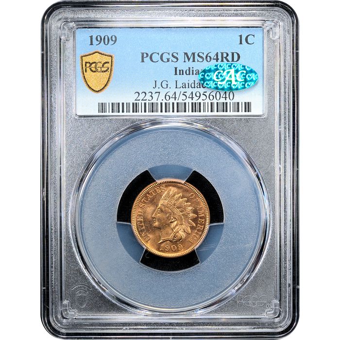 1909 Indian Cent (1c) Laidacker Collection Obverse Slab Image