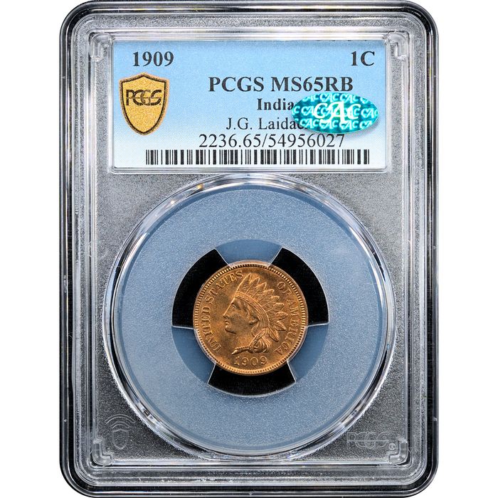 1909 Indian Cent (1c) Laidacker Collection Obverse Slab Image