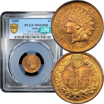 1909 Indian Cent (1c) Laidacker Collection Composite Image