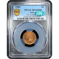 1909 Indian Cent (1c) Laidacker Collection Obverse Slab Image