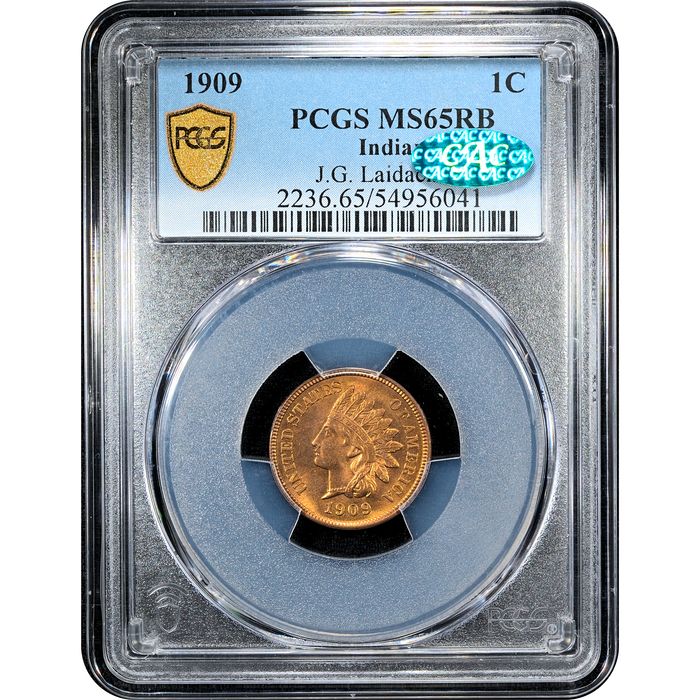 1909 Indian Cent (1c) Laidacker Collection Obverse Slab Image