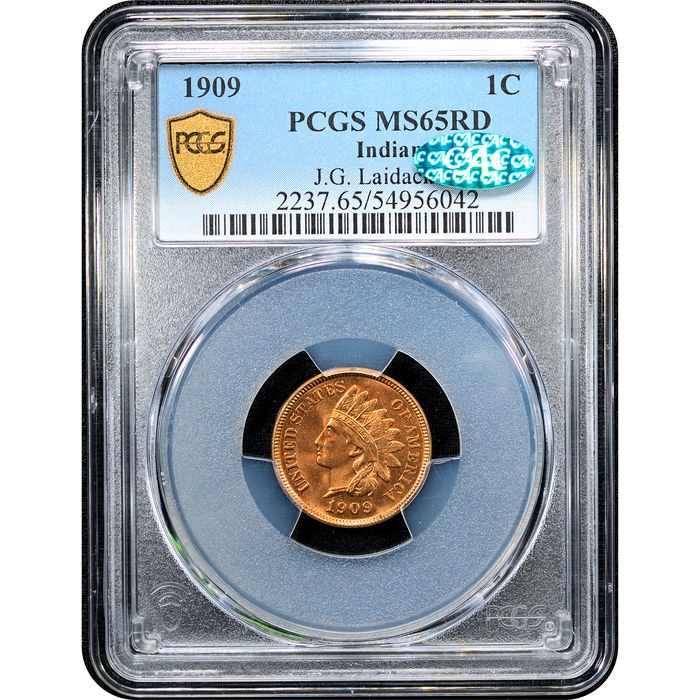 1909 Indian Cent (1c) Laidacker Collection Obverse Slab Image