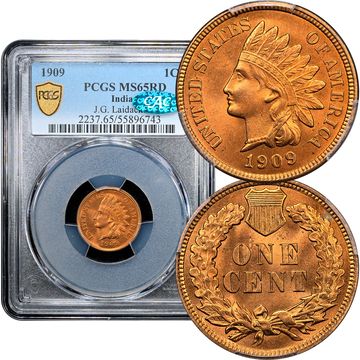 1909 Indian Cent (1c) Laidacker Collection Composite Image