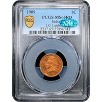 1909 Indian Cent (1c) Laidacker Collection Obverse Slab Image
