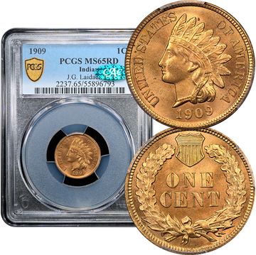 1909 Indian Cent (1c) Laidacker Collection Composite Image