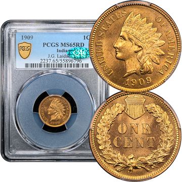 1909 Indian Cent (1c) Laidacker Collection Composite Image