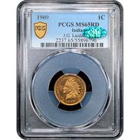 1909 Indian Cent (1c) Laidacker Collection Obverse Slab Image