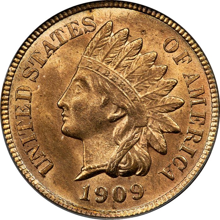 1909 Indian Cent (1c) OGH Photo 3