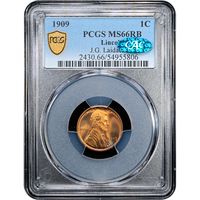 1909 Lincoln Cent (1c) Laidacker Collection Obverse Slab Image