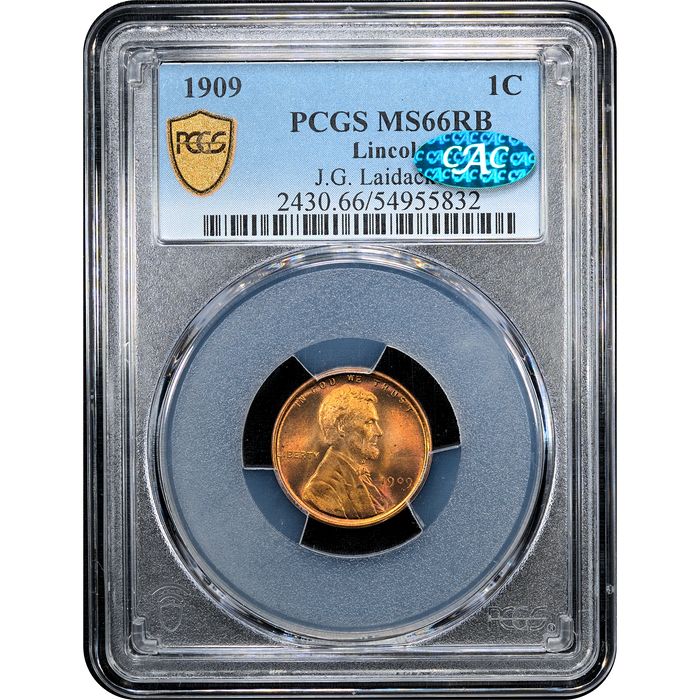 1909 Lincoln Cent (1c) Laidacker Collection Obverse Slab Image