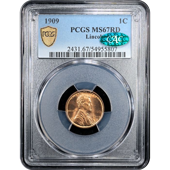 1909 Lincoln Cent (1c) Laidacker Collection Obverse Slab Image