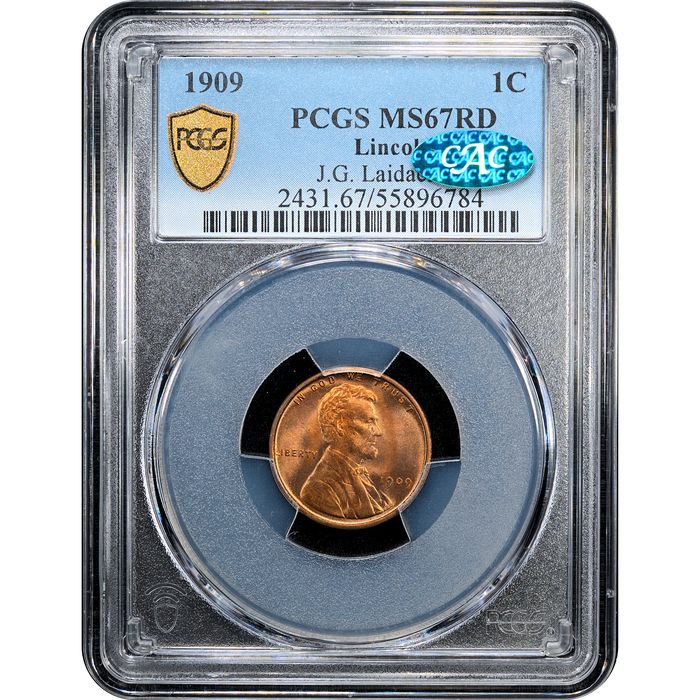1909 Lincoln Cent (1c) Laidacker Collection Obverse Slab Image