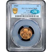 1909 Lincoln Cent (1c) Laidacker Collection Obverse Slab Image