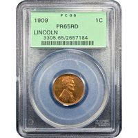 1909 Lincoln Cent (1c) OGH Obverse Slab Image