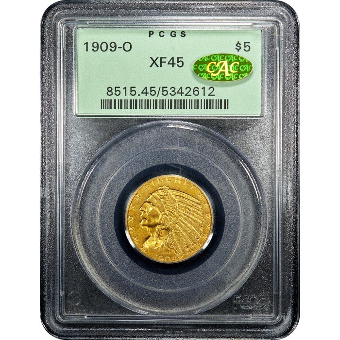 1909-O Indian Gold Half Eagle ($5) OGH Obverse Image