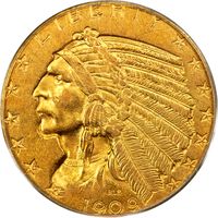 1909-O Indian Gold Half Eagle ($5) OGH Photo 3