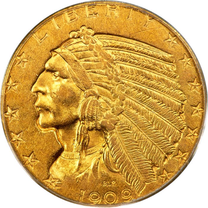 1909-O Indian Gold Half Eagle ($5) OGH Photo 3