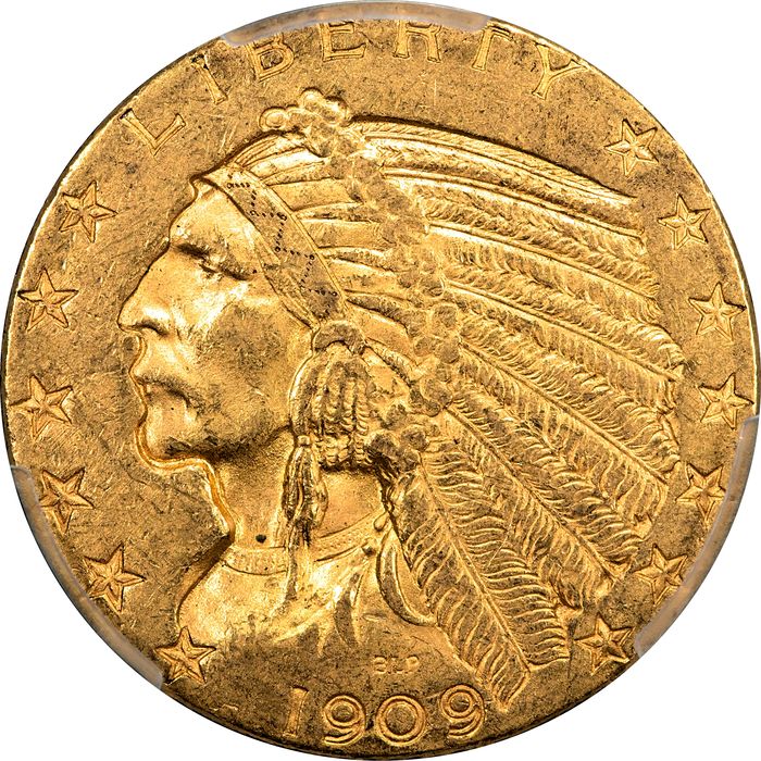 1909-O Indian Gold Half Eagle ($5) Obverse Image