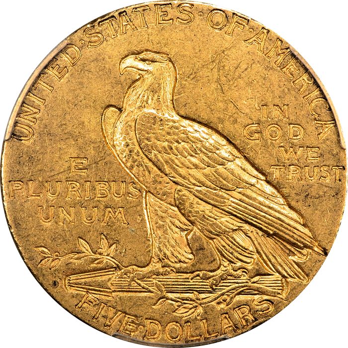 1909-O Indian Gold Half Eagle ($5) Reverse Image