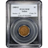 1909-S Indian Cent (1c) Obverse Slab Image