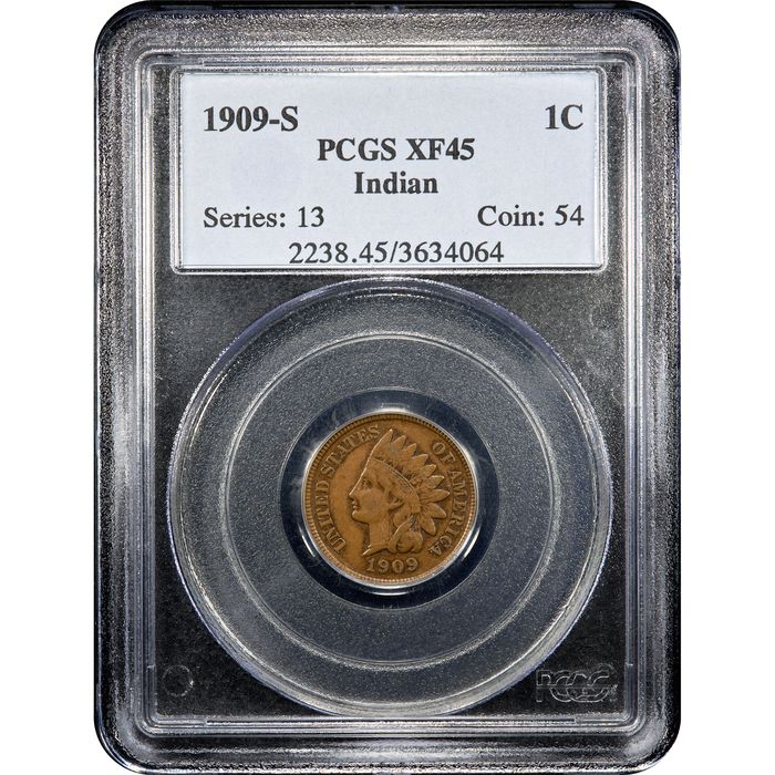 1909-S Indian Cent (1c) Obverse Slab Image