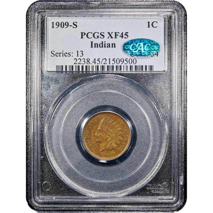 1909-S Indian Cent (1c) Obverse Slab Image