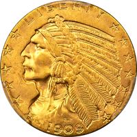 1909-S Indian Gold Half Eagle ($5) Obverse Image